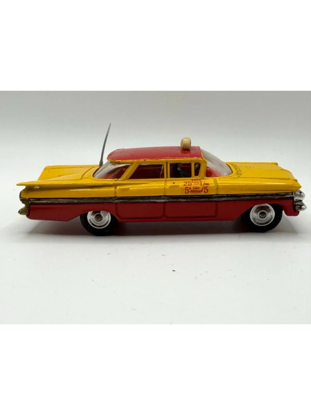 Vintage Corgi Toys 480 Chevrolet Impala Taxi Cab Red Yellow Diecast Car 1965